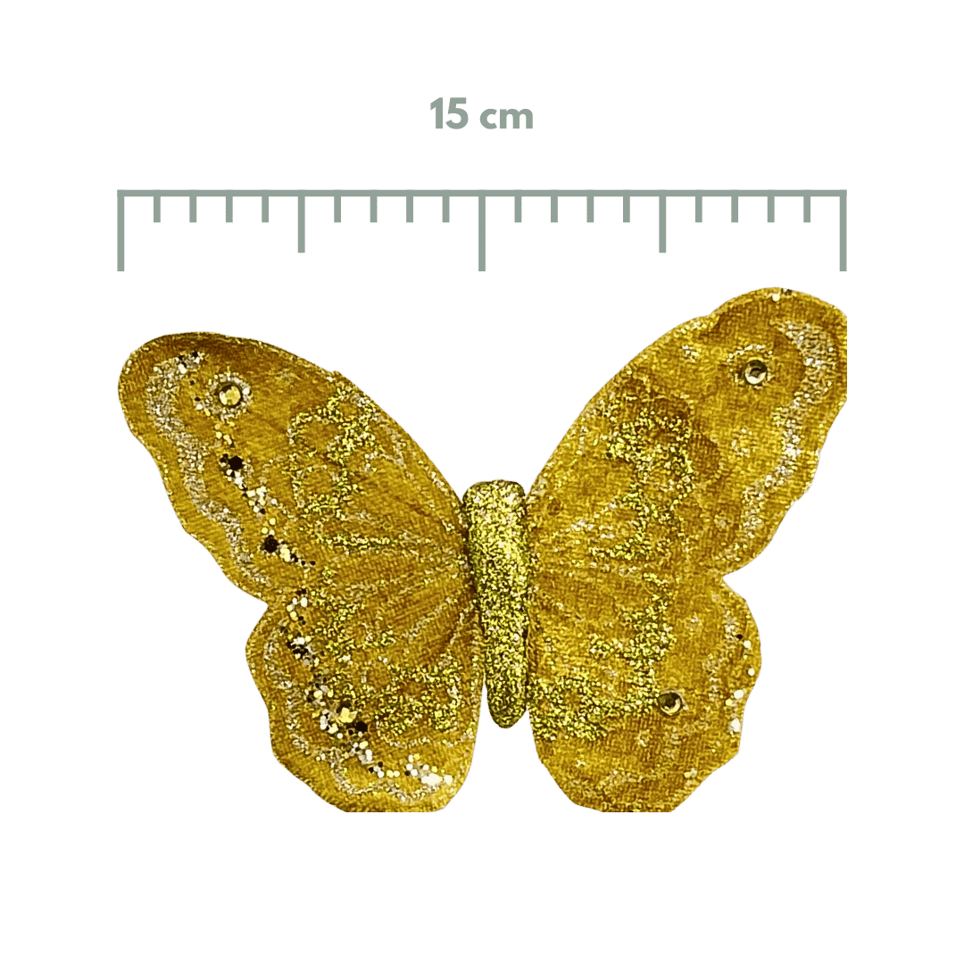 (Ccy00105G) Mariposa Brillante 15X12Cm Oro