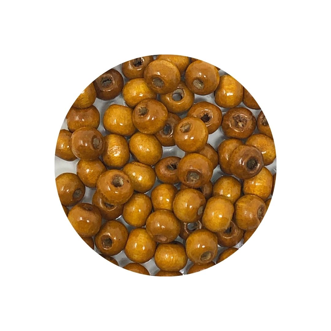 (CNA0005) Cuenta de madera 7x8mm aprox 100 pz