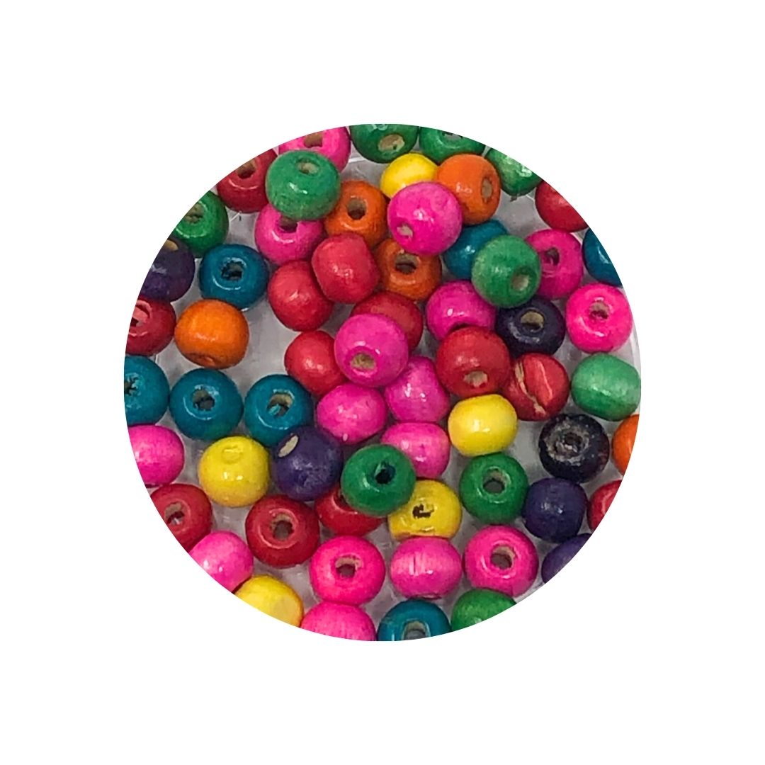 (CNA0005) Cuenta de madera 7x8mm aprox 100 pz