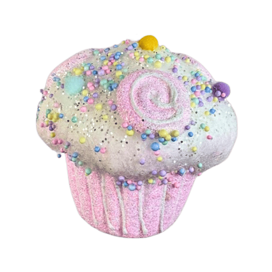 MUFFIN CON CHISPAS 12CM X 12CM ROSA
