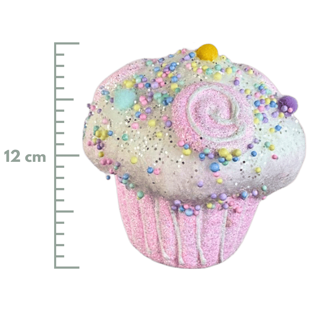 MUFFIN CON CHISPAS 12CM X 12CM ROSA