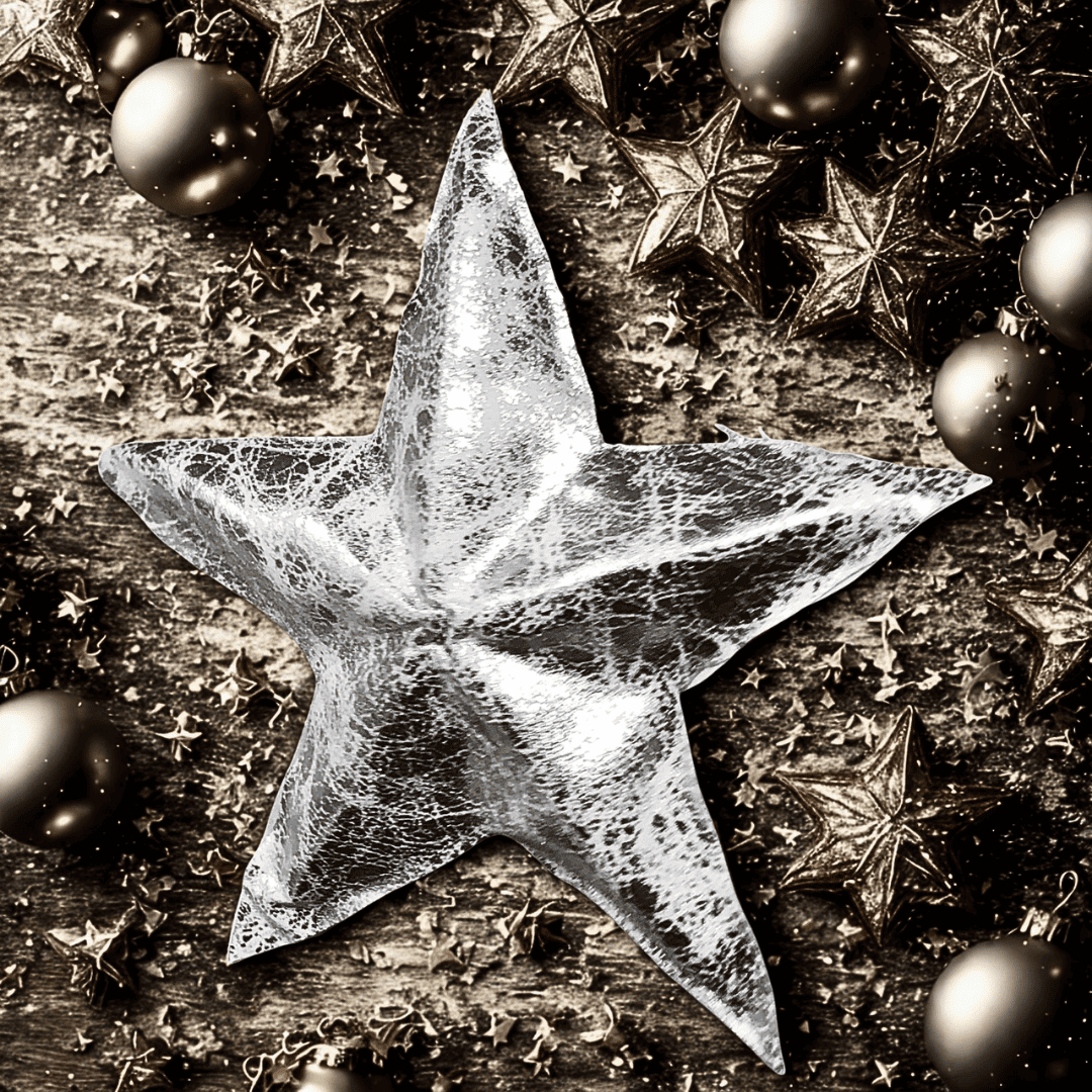 (CCY0218S) Estrella vinil 15 cm plata