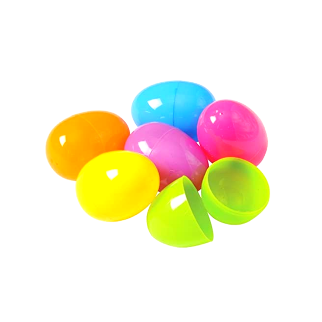 Huevitos de plastico para rellenar 12 pz