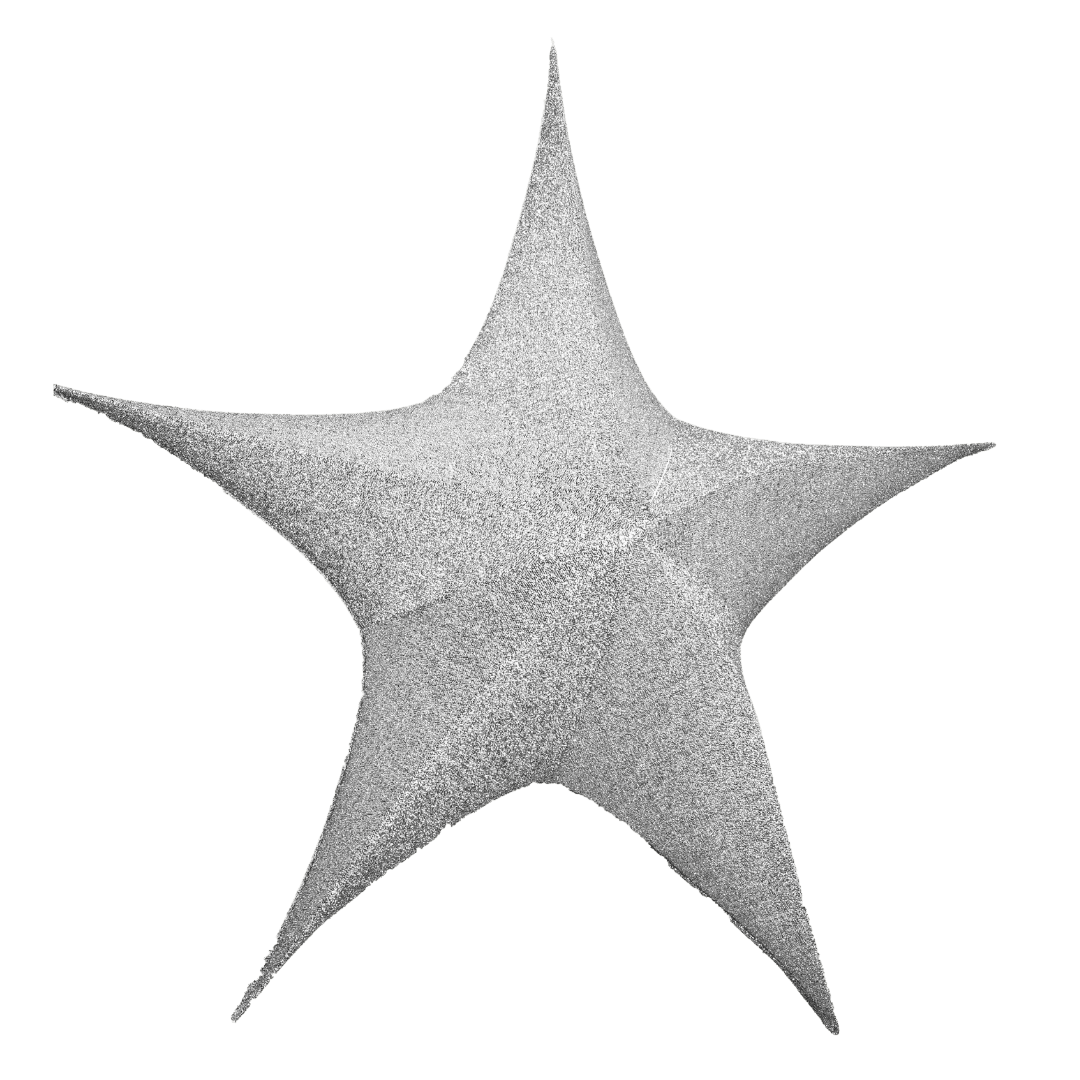 (DEC0026PL) Estrella de tela 65 cm plata