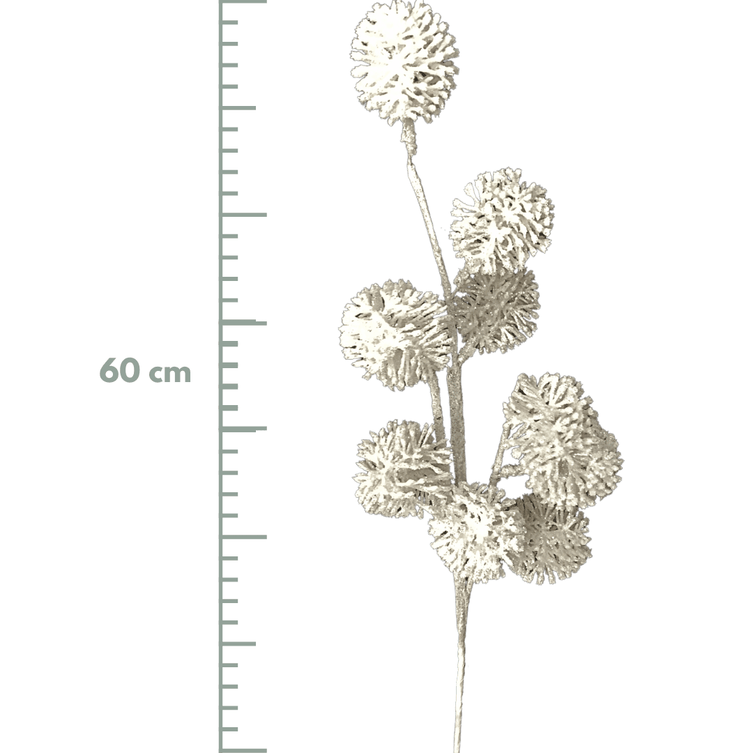(DTI0164W) Follaje pompon 60 cm blanco