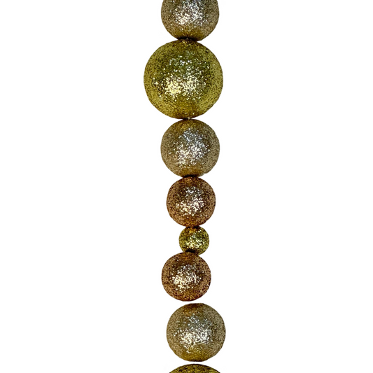 (DTI0180GCHCp) Guia de esferas escarchadas oro glam 1.10m