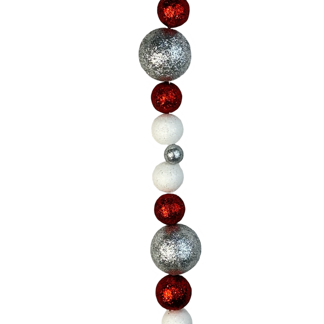 (DTI0180SRW) Guirnalda esferas rojo caramelo