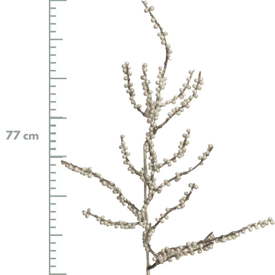 (DTI0262W) Follaje mini perlas 77 cm blanco