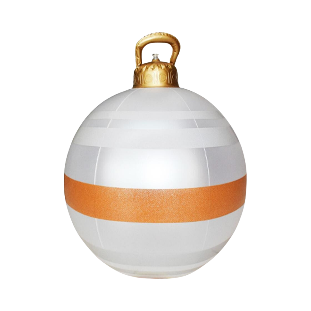 (ESF-CH24-02) Esfera eco inflable blanco-plata-oro 60 cm