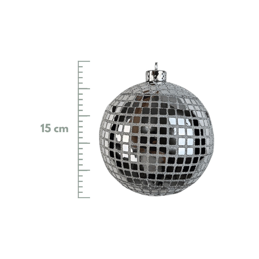 ESFERA NAVIDEÑA DISCOBALL 15CM PLATA