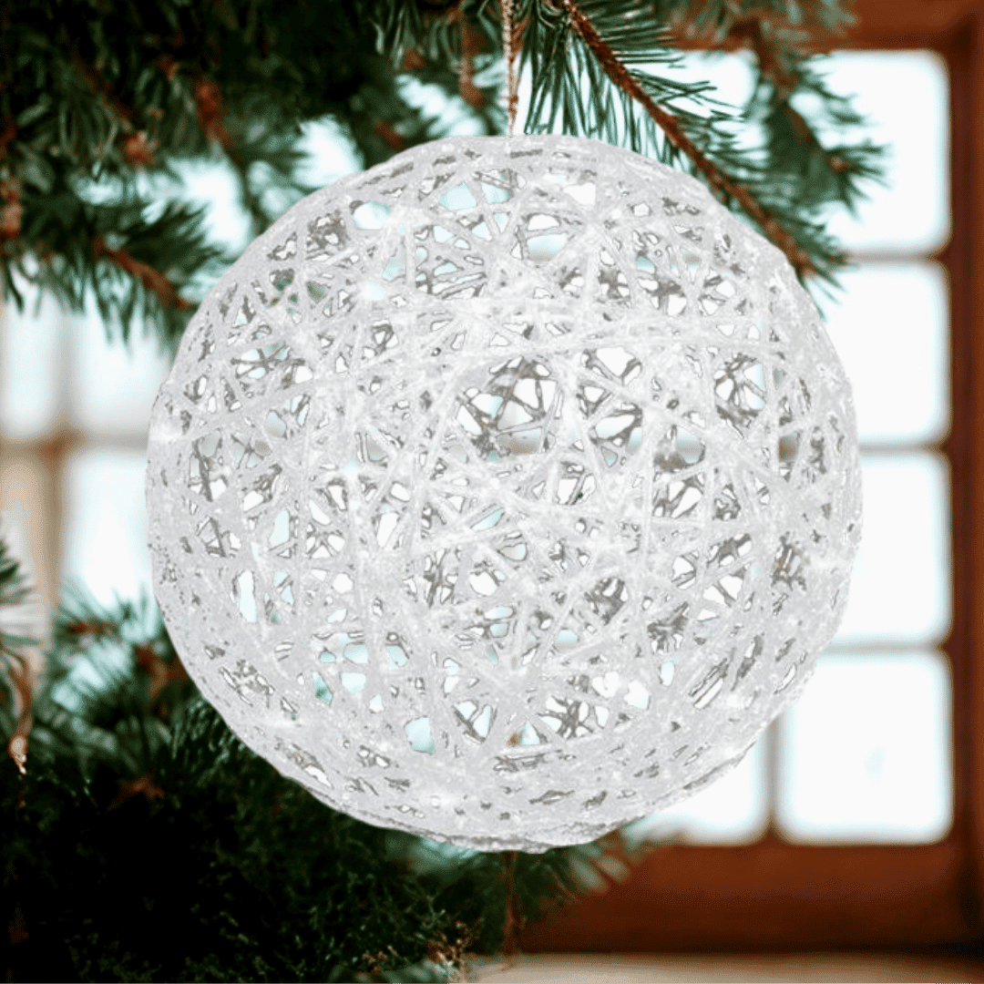 (ESFT-L-030) ESFERA MECATE C/LUZ 50 CM BLANCA