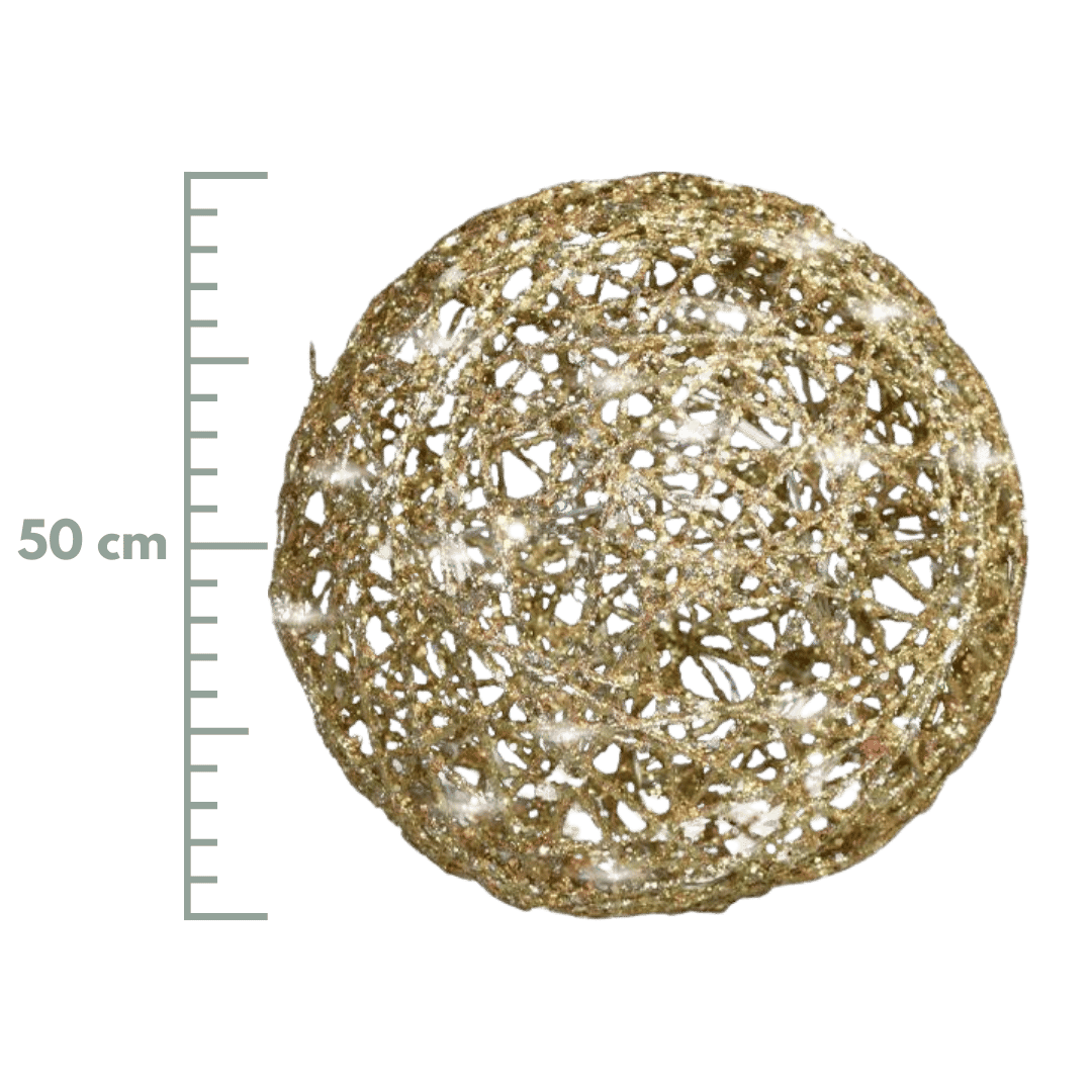 (ESFT-L-046) ESFERA MECATE C/LUZ 50CM ORO