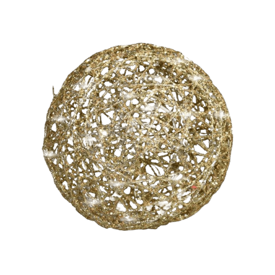 ESFERA MECATE C/LUZ 50 CM ORO