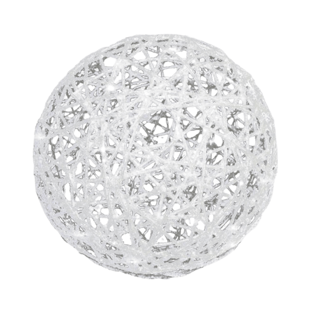 (ESFT-M-030) ESFERA MECATE C/LUZ 40 CM BLANCA