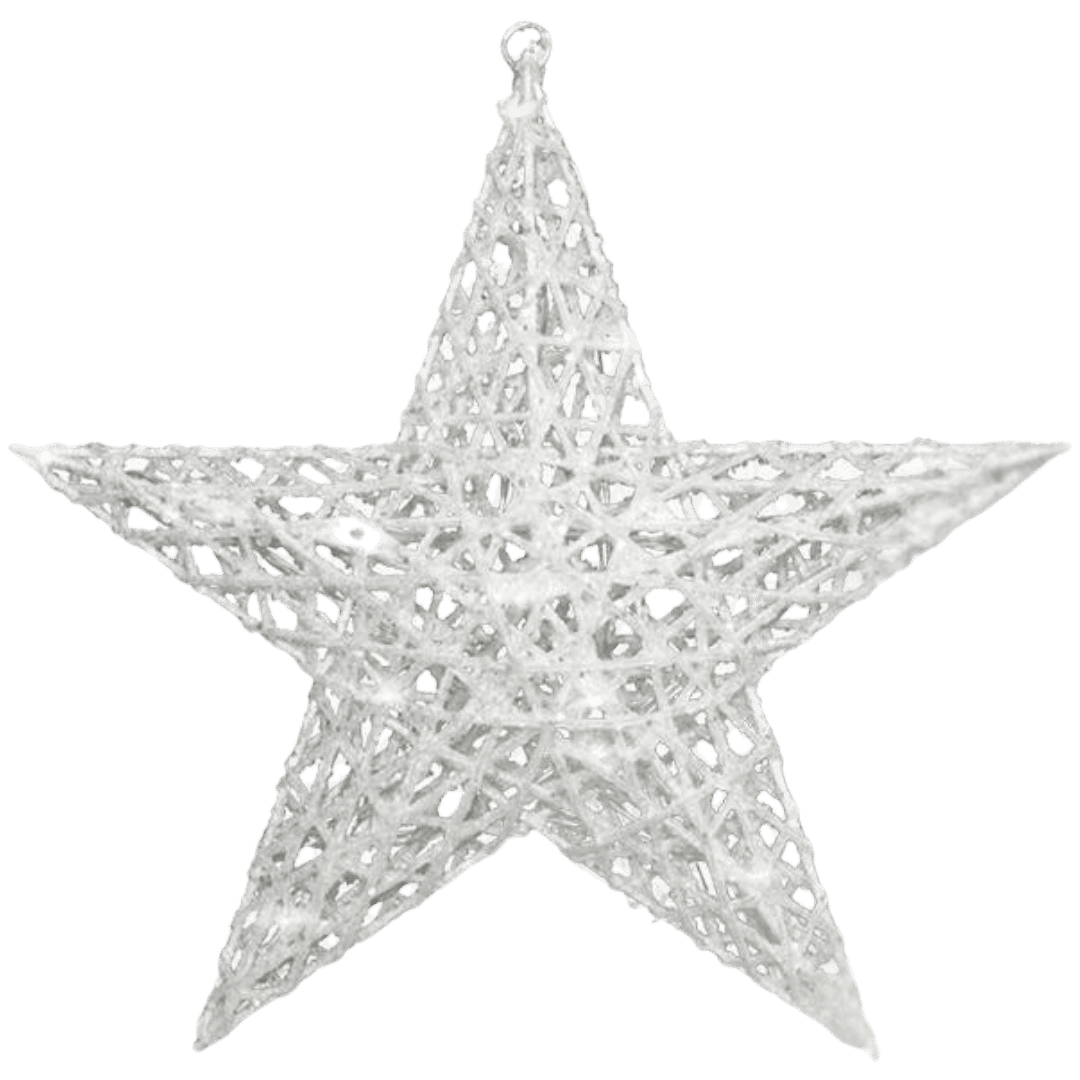 (ESTT-S-030) Estrella mecate c/luz 30/50 cm blanco