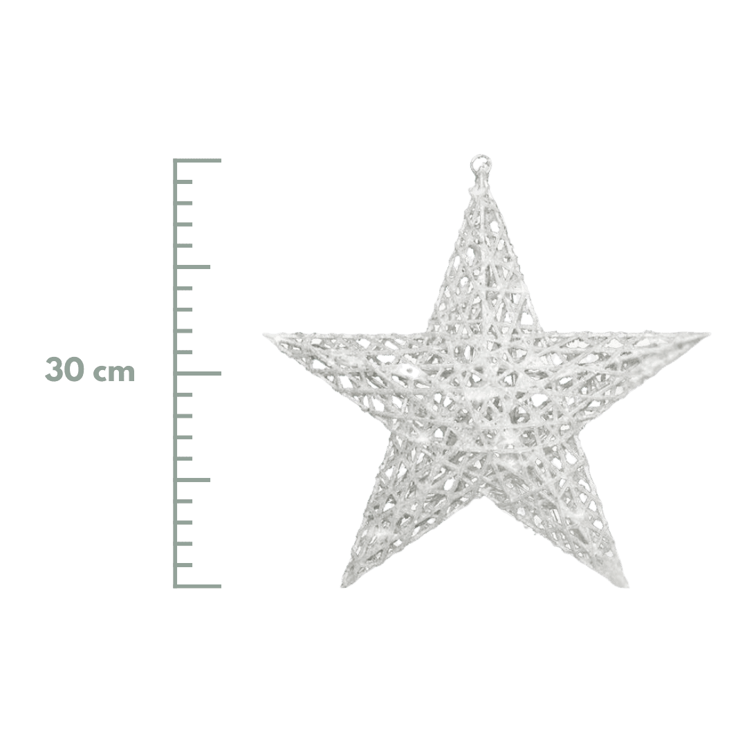 (ESTT-S-030) Estrella mecate c/luz 30/50 cm blanco