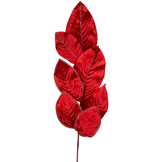 (FHY0093R) Follaje mega hojas rojo 73 cm