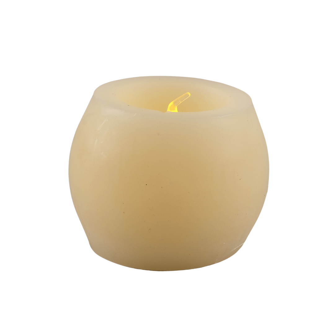 (FIG0383HS) Figura vela luz calida an 5.5x5.5 cm hueso