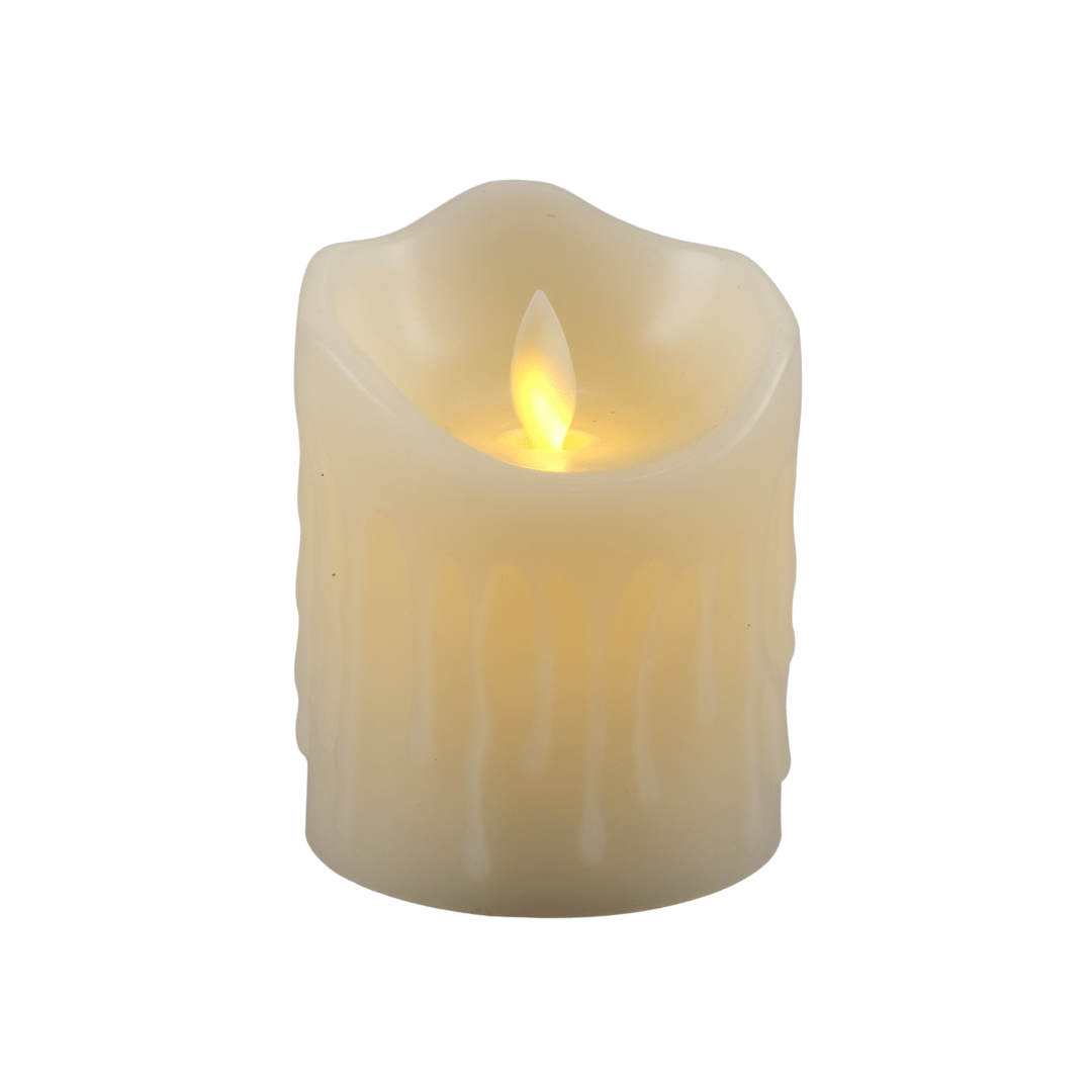 (FIG0386HS) Figura vela luz calida an 7.5X10CM hueso