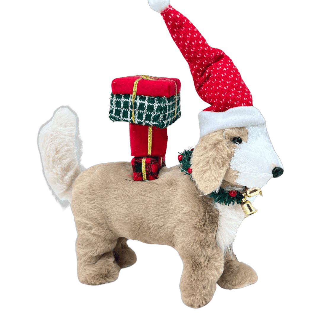 (FIG0656CF) Perrito con regalos 29X26X9CM