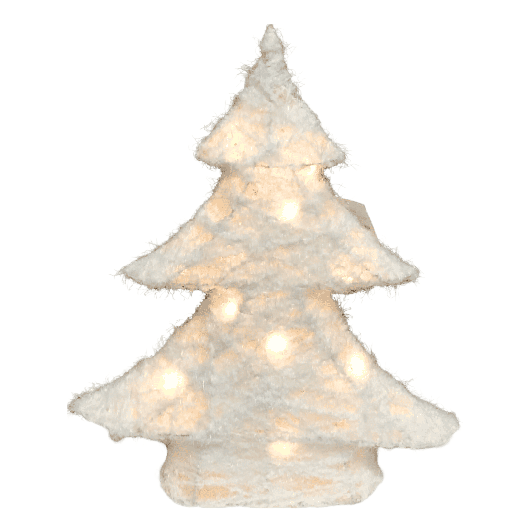 (FIG0839BL) Pino plumas 20 luces 35 x 40 cm blanco