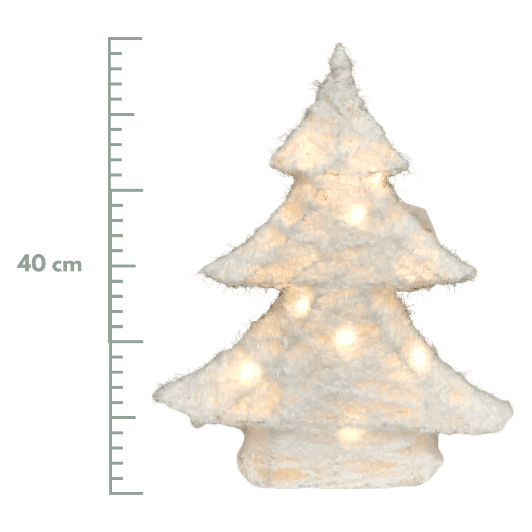 (FIG0839BL) Pino plumas 20 luces 35 x 40 cm blanco