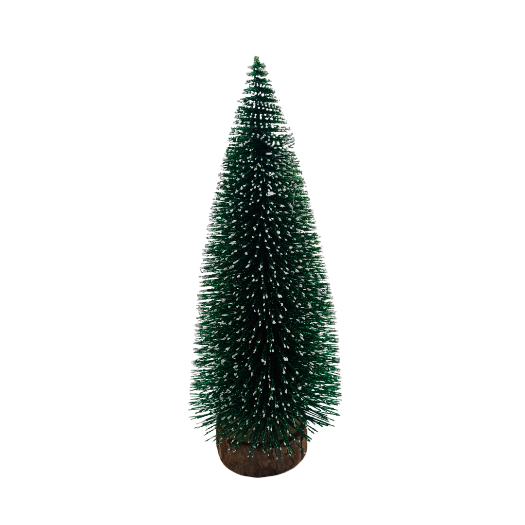(FIG0897VD) Pino con base de madera 20 cm verde