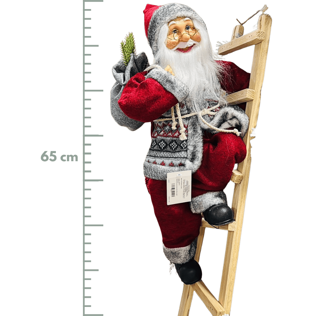 ESCALERA DECORATIVA SANTA 65 CM ROJO
