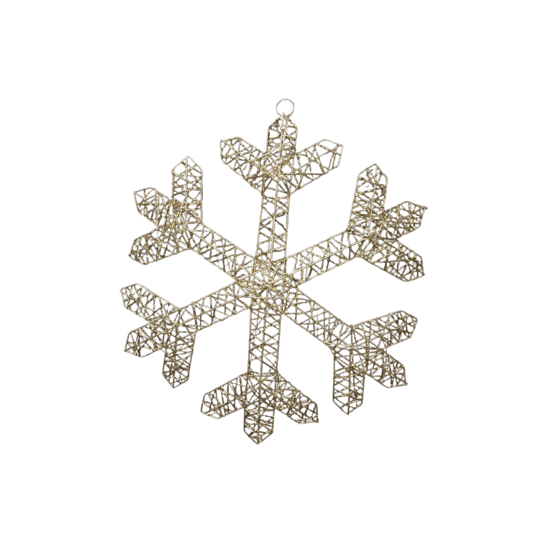 Copo de nieve con luz oro 40 cm/ 50 cm
