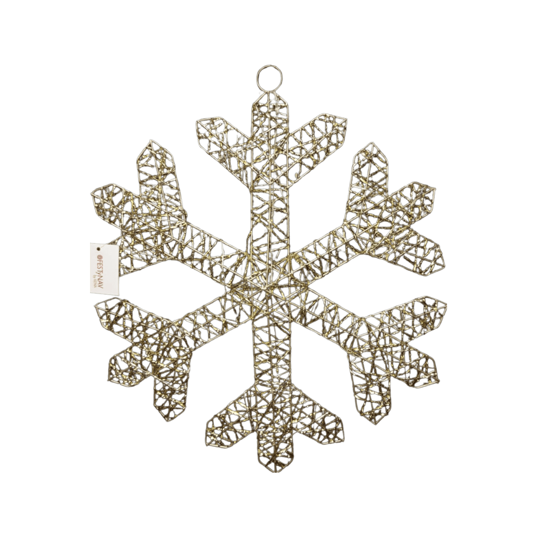 Copo de nieve con luz oro 40 cm/ 50 cm