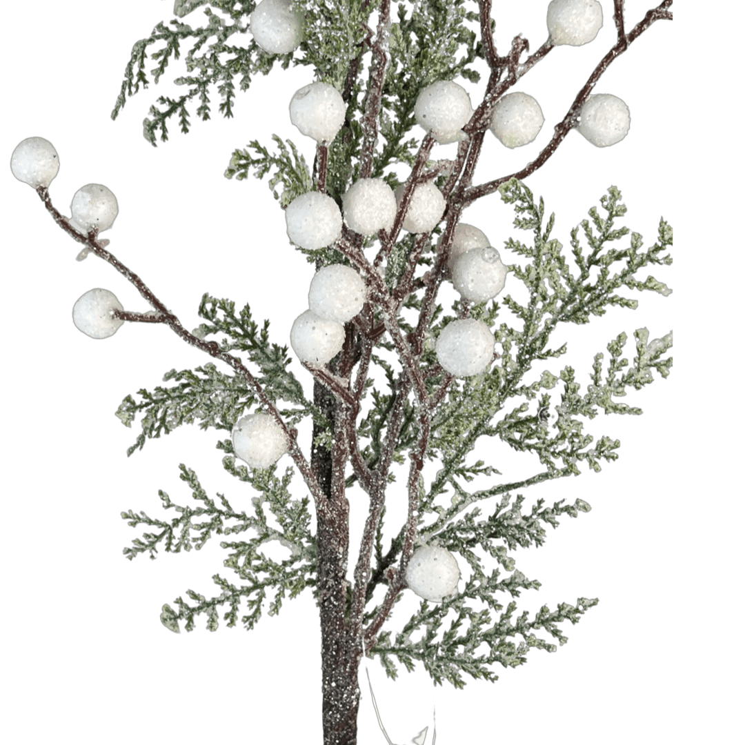 (Fla01057) Follaje Berries Nevado 86Cm Blanco