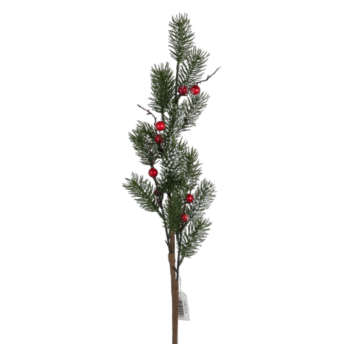 (FLA01214) Follaje pino y piñas nevado 70 cm