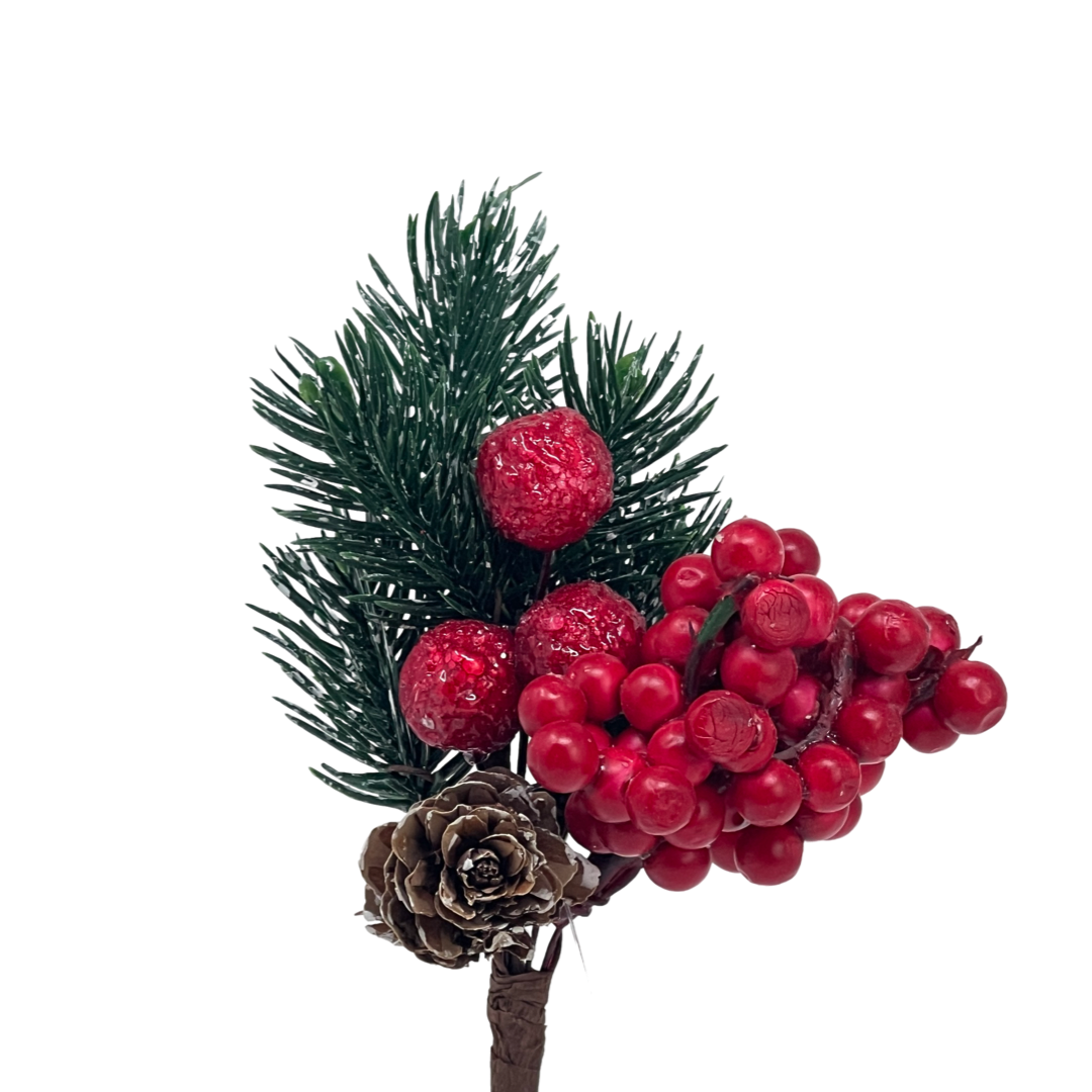 (Fla01471R) Mini Follaje De Berries 20Cm Rojo