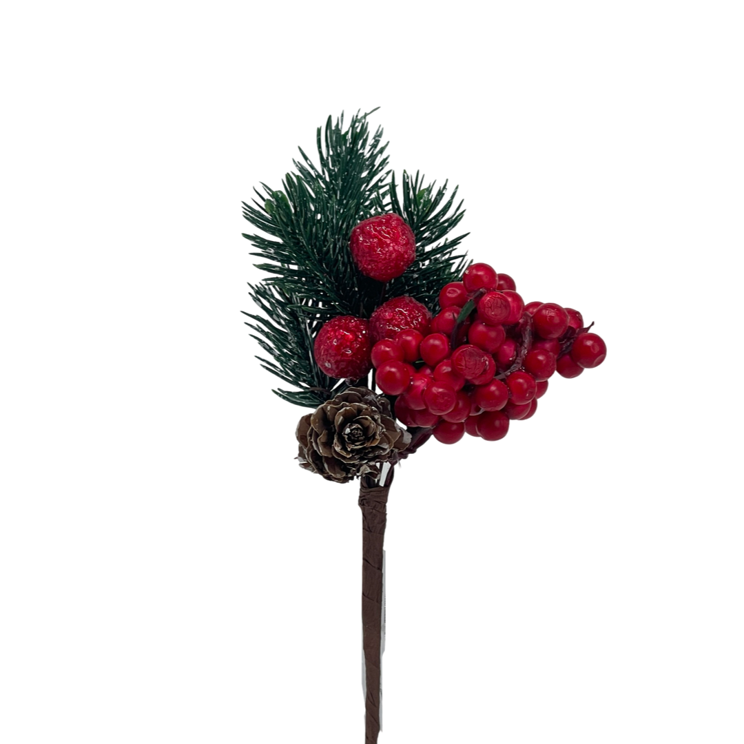 (Fla01471R) Mini Follaje De Berries 20Cm Rojo
