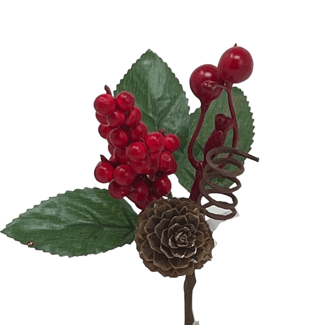 (Fla01472R) Mini Follaje De Berries 16Cm Rojo