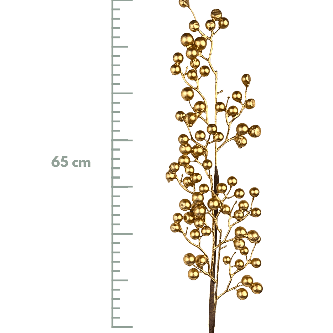(FLA01516G) FOLLAJE DE PERLAS 65CM ORO