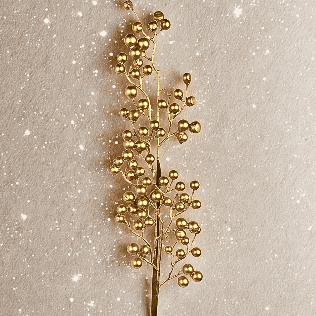 (FLA01516G) FOLLAJE DE PERLAS 65CM ORO