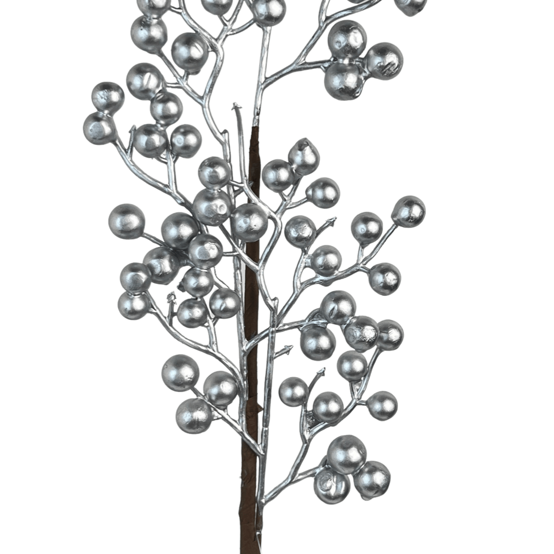 (Fla01516S) Vara De Perlas mate 65Cm plata