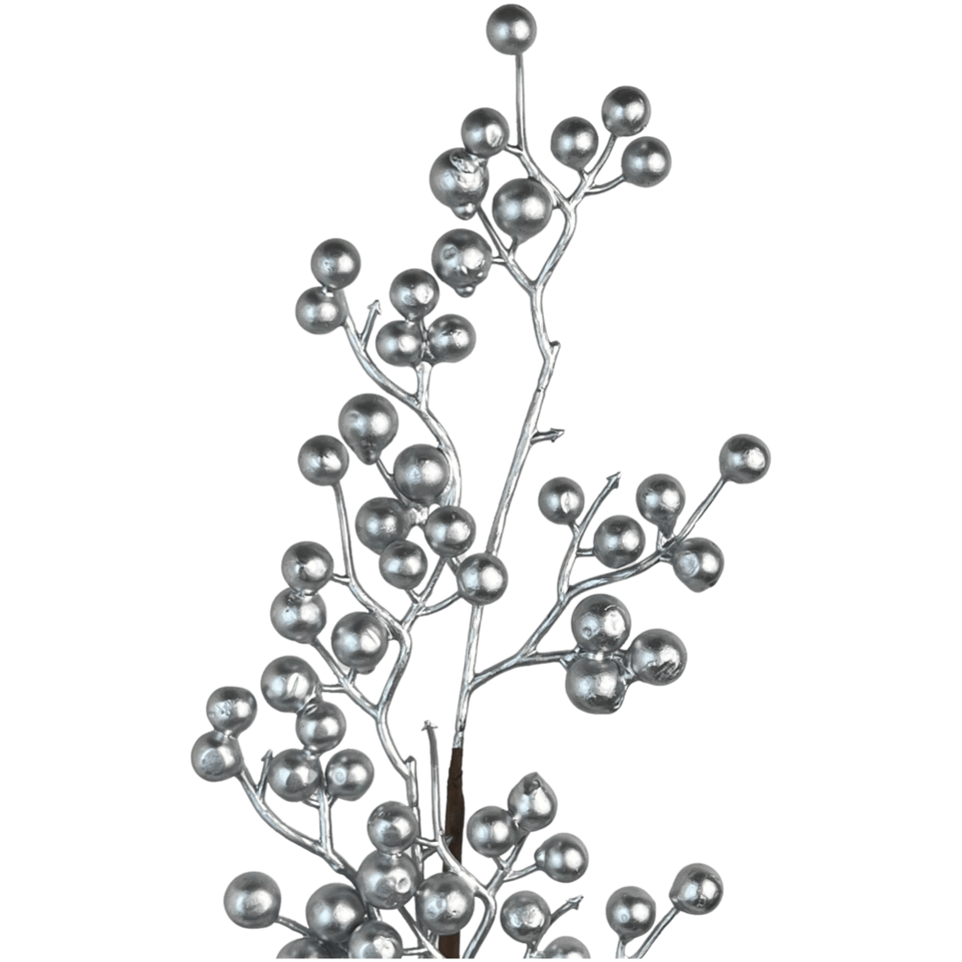 (Fla01516S) Vara De Perlas mate 65Cm plata