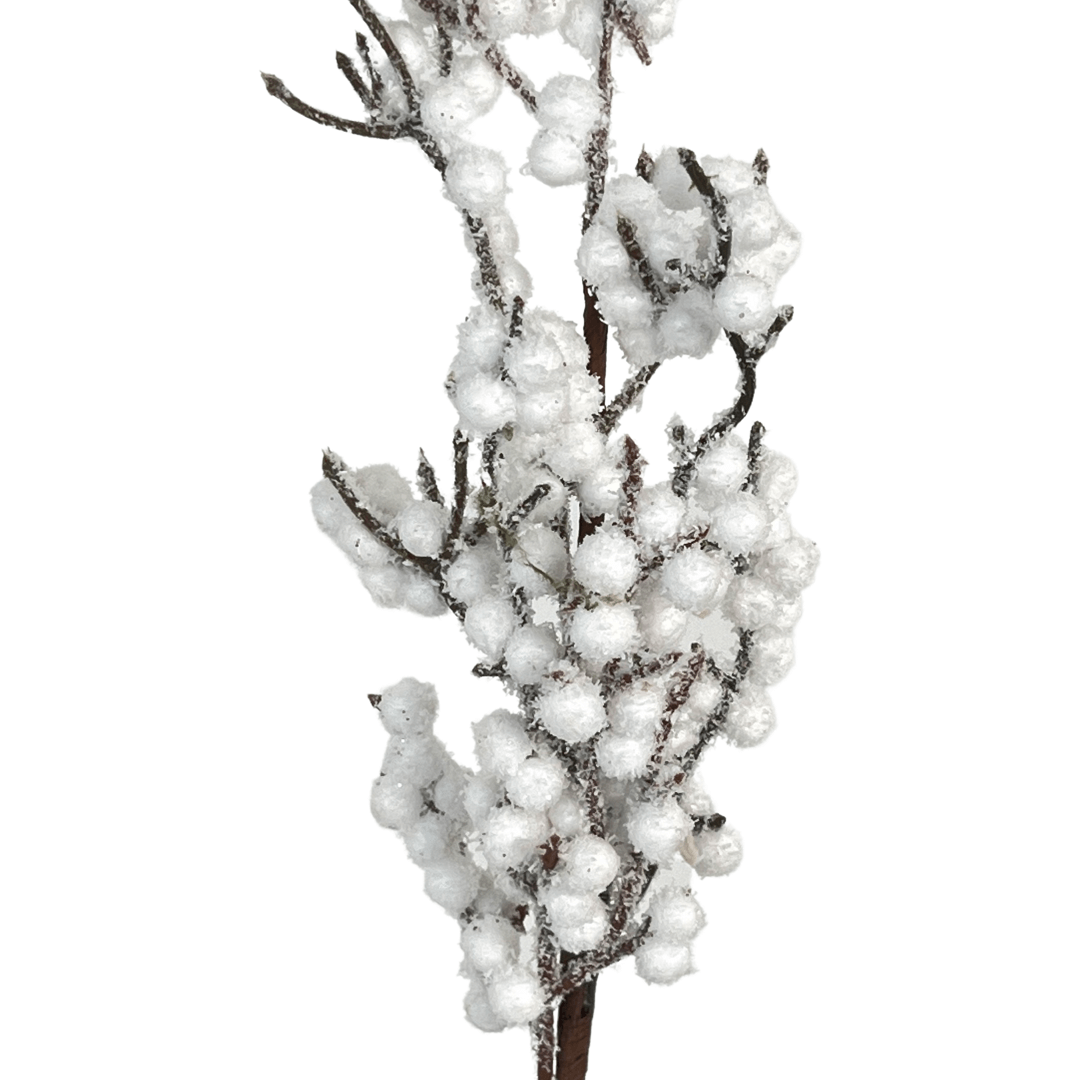 (Fla01611) Follaje navideno De Berries nevado 50Cm Blanco