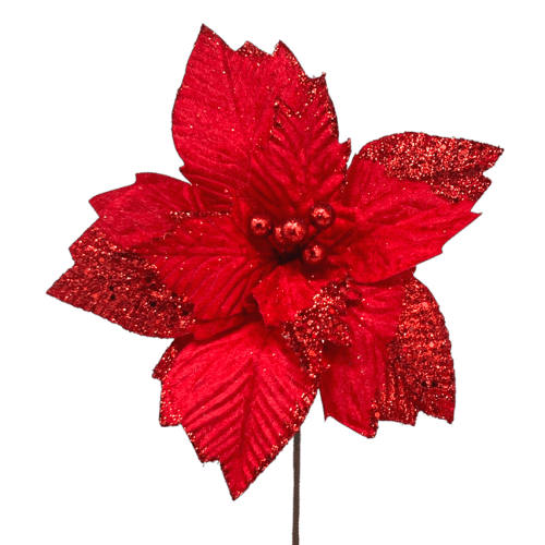 (29002) Noche buena terciopelo 33X40CM ROJO