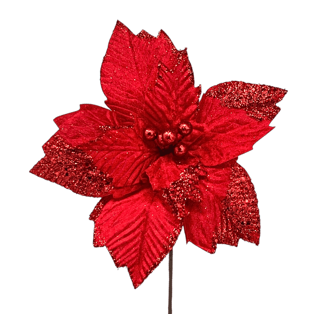 NOCHEBUENA TERCIOPELO 33X40CM ROJO