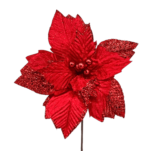 NOCHEBUENA  TERCIOPELO 33X40CM ROJO