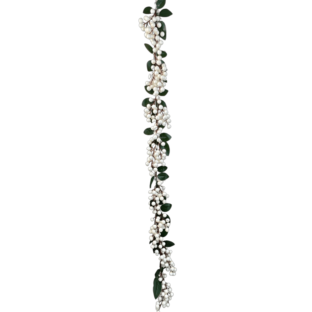 (FLA01812CR) Guia de berries con piñas 1.30 m crema