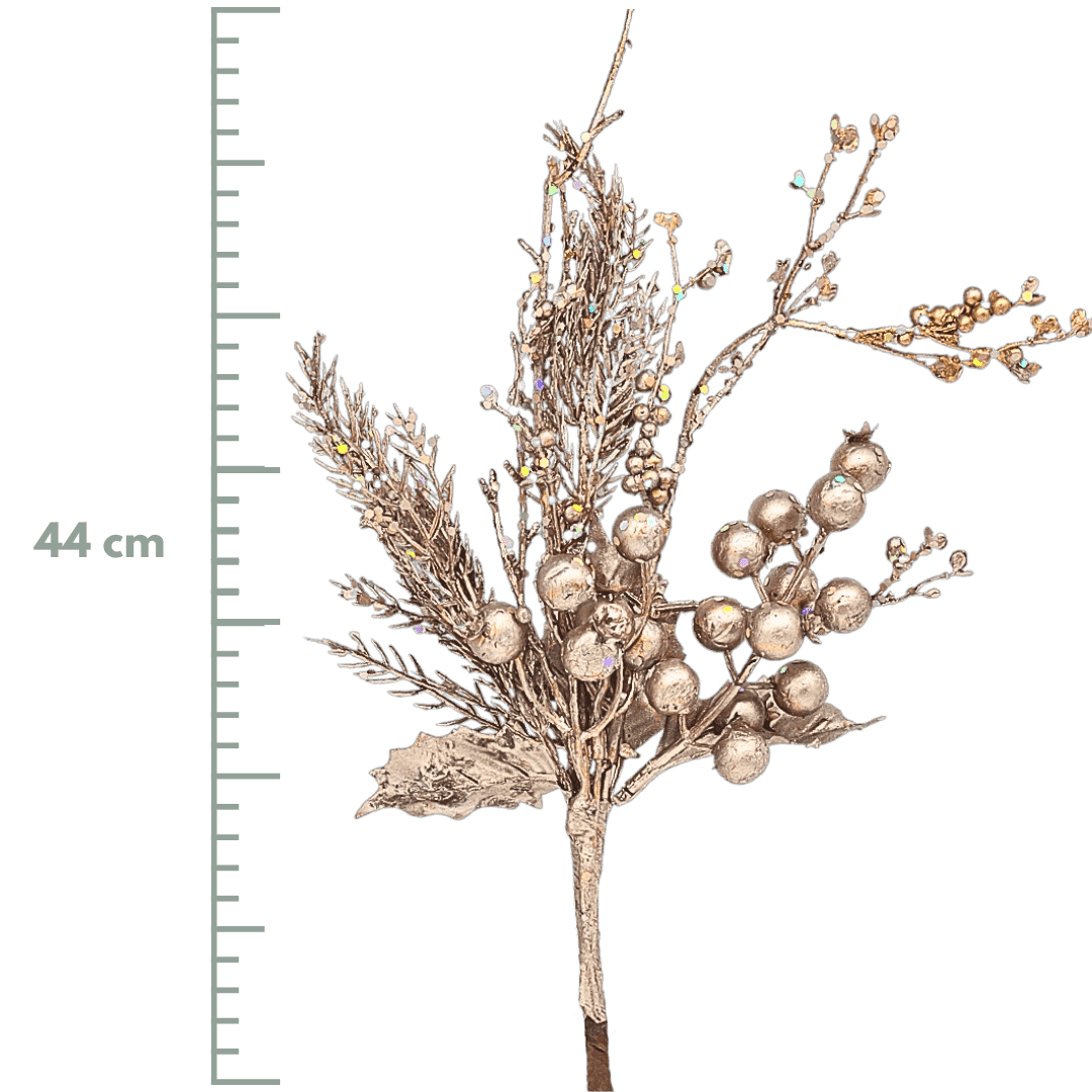 (FLA01822CH) FOLLAJE BERRIES MATE 44CM CHAMPAÑA