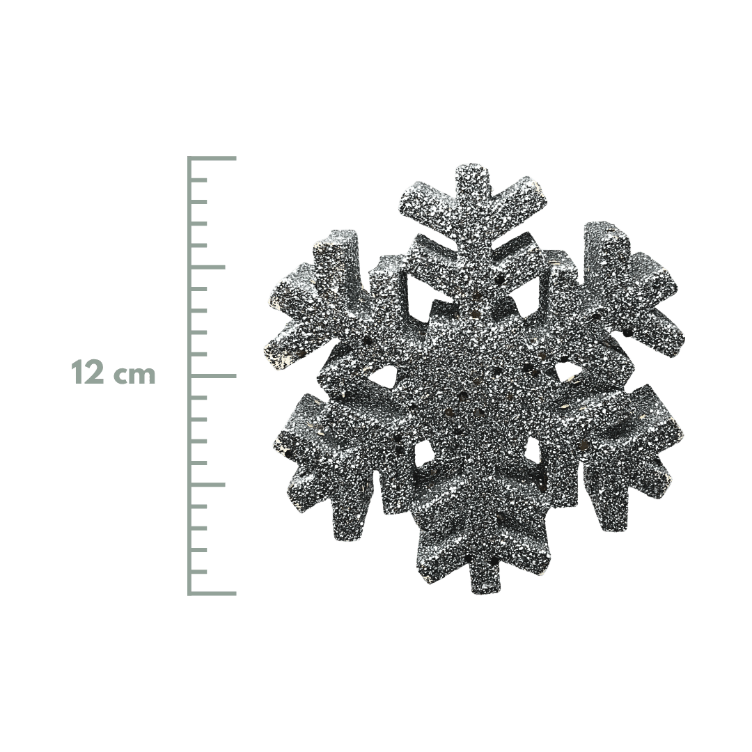 (FLA02258S) Copo de nieve 12 cm plata