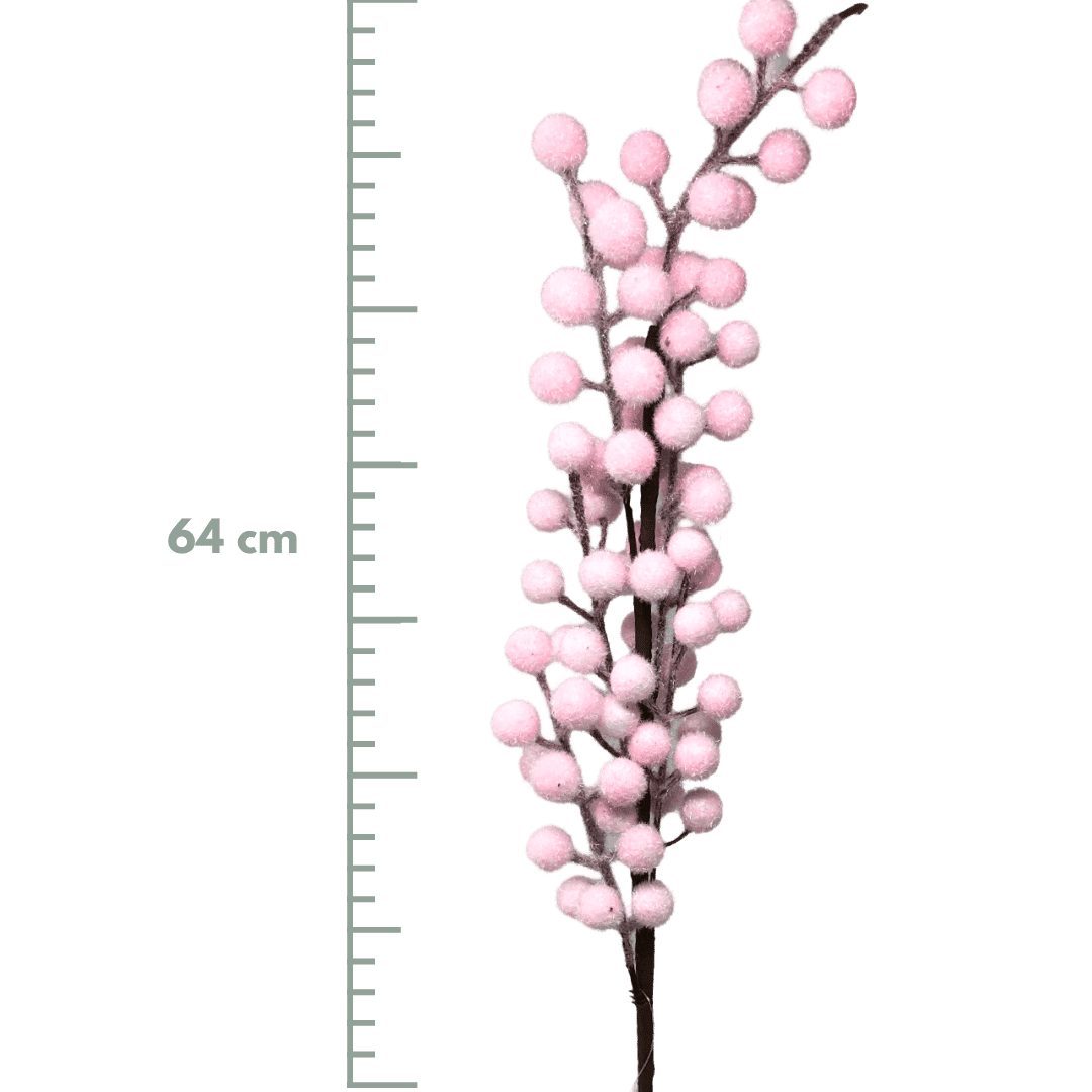 (FLA02391P) FOLLAJE BERRYS 64CM ROSA