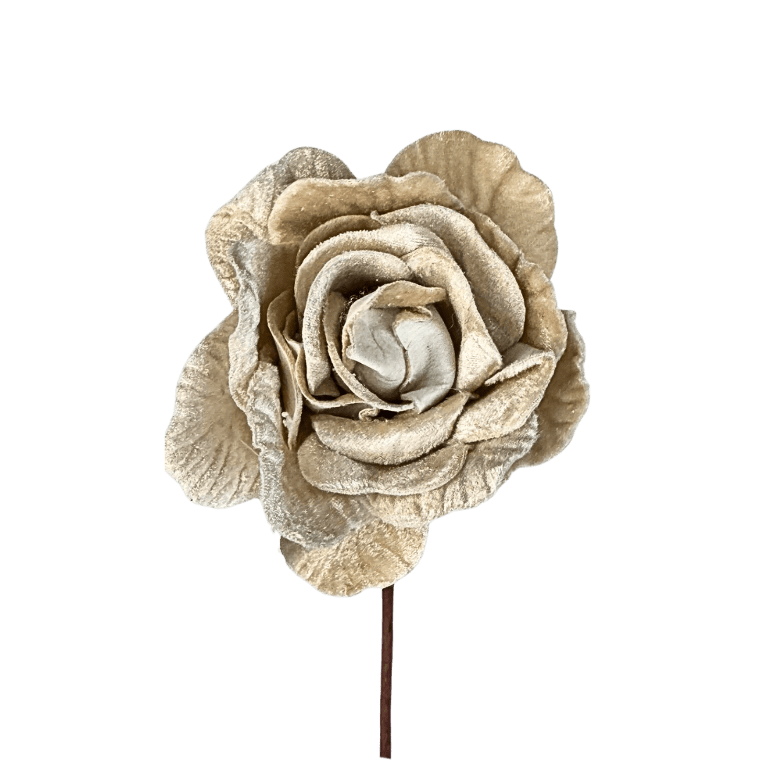 (FLA03070CH) Rosa artificial champagne 10 cm