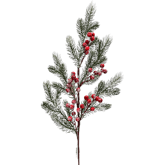 (FLL1430VD) Follaje berries verde/rojo 68 cm