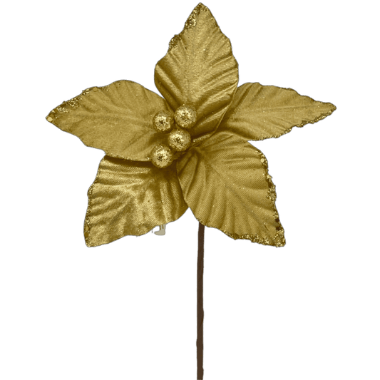 NOCHEBUENA TERCIOPELO 20X35CM ORO